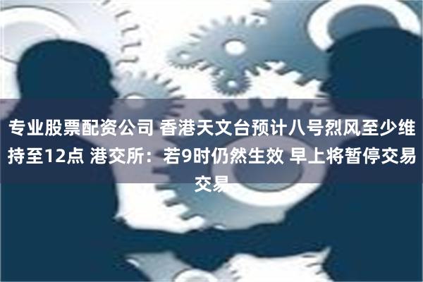 专业股票配资公司 香港天文台预计八号烈风至少维持至12点 港交所：若9时仍然生效 早上将暂停交易